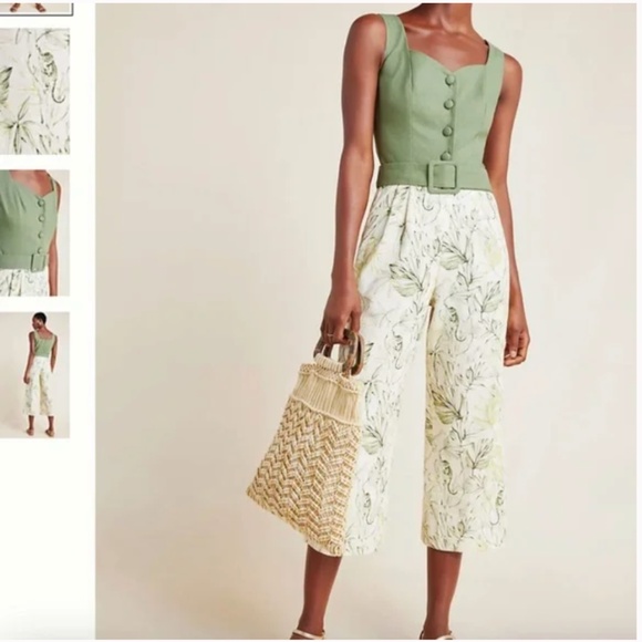 ⭐️ Gal Meets Glam Rachel Monkey Animal Belted Hipster Hip Button-Front Jumpsuit - Picture 1 of 4